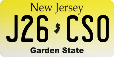 NJ license plate J26CSO