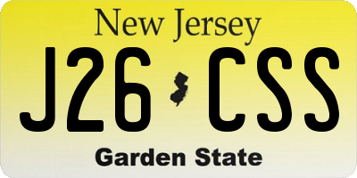 NJ license plate J26CSS