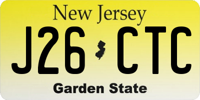 NJ license plate J26CTC