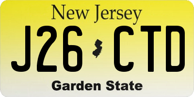 NJ license plate J26CTD