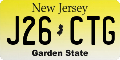 NJ license plate J26CTG