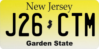 NJ license plate J26CTM