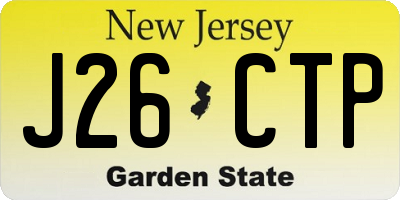 NJ license plate J26CTP