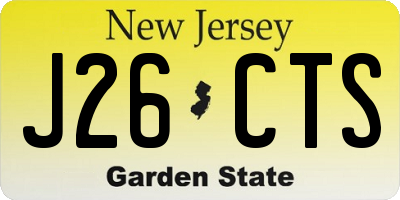 NJ license plate J26CTS