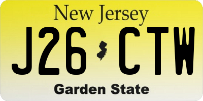 NJ license plate J26CTW