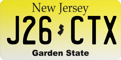 NJ license plate J26CTX