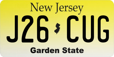 NJ license plate J26CUG