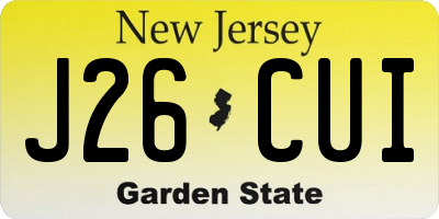 NJ license plate J26CUI