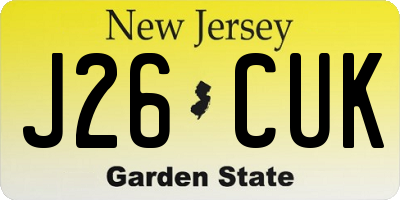 NJ license plate J26CUK