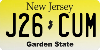 NJ license plate J26CUM