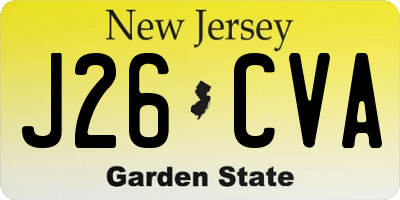 NJ license plate J26CVA