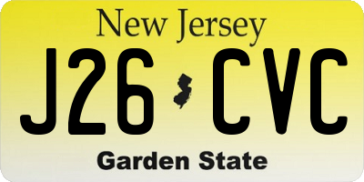 NJ license plate J26CVC