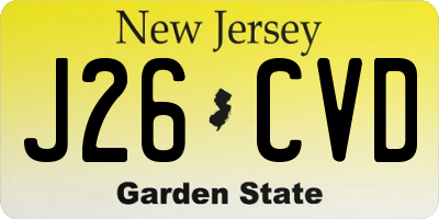 NJ license plate J26CVD