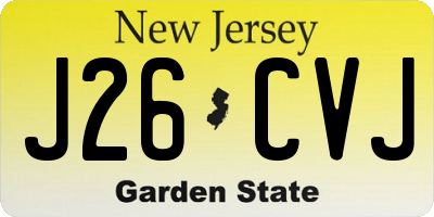 NJ license plate J26CVJ