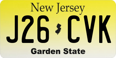 NJ license plate J26CVK