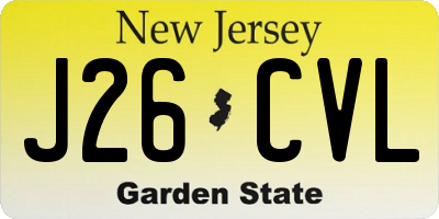NJ license plate J26CVL