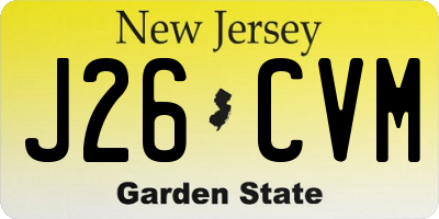 NJ license plate J26CVM