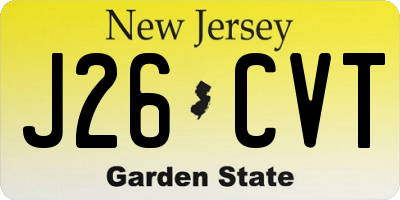 NJ license plate J26CVT