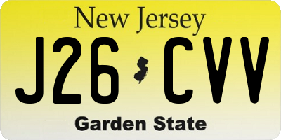 NJ license plate J26CVV
