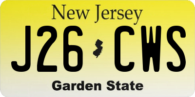NJ license plate J26CWS