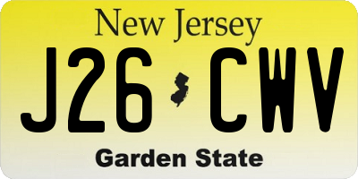 NJ license plate J26CWV