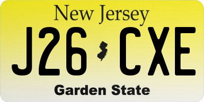 NJ license plate J26CXE
