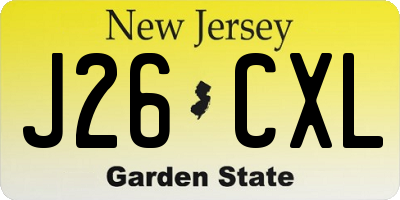NJ license plate J26CXL