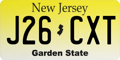 NJ license plate J26CXT