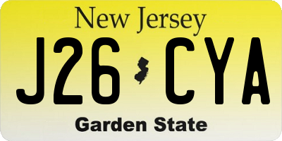 NJ license plate J26CYA