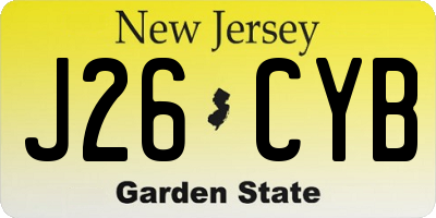 NJ license plate J26CYB