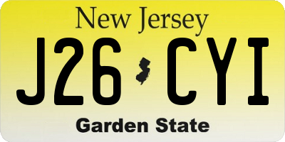 NJ license plate J26CYI