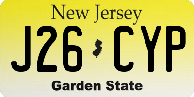 NJ license plate J26CYP
