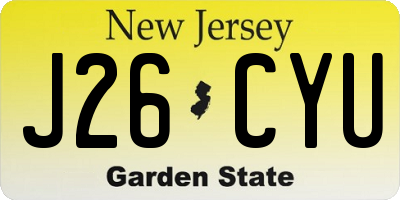 NJ license plate J26CYU