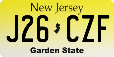 NJ license plate J26CZF