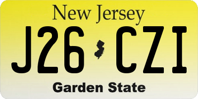 NJ license plate J26CZI