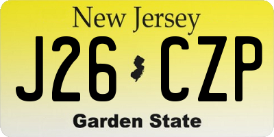 NJ license plate J26CZP