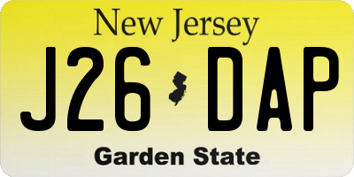NJ license plate J26DAP