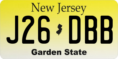 NJ license plate J26DBB