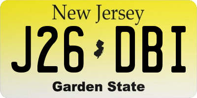 NJ license plate J26DBI