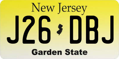NJ license plate J26DBJ