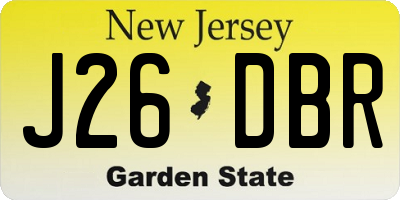 NJ license plate J26DBR