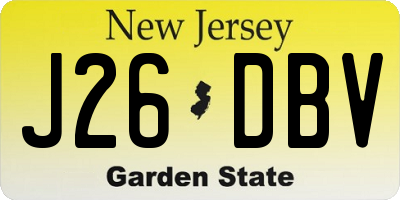 NJ license plate J26DBV