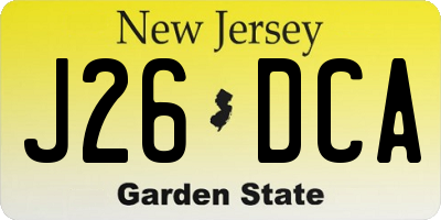 NJ license plate J26DCA