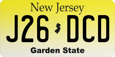 NJ license plate J26DCD