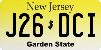 NJ license plate J26DCI