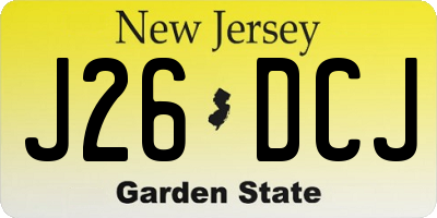 NJ license plate J26DCJ
