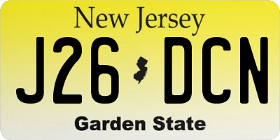 NJ license plate J26DCN