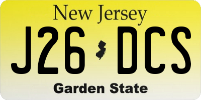 NJ license plate J26DCS