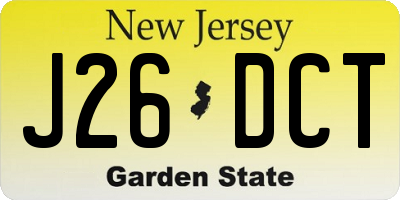 NJ license plate J26DCT