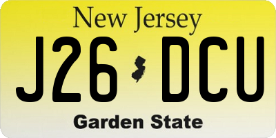 NJ license plate J26DCU